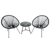 ZESTAW MEBLI OGRODOWYCH (2 KRZESŁA, STOLIK) - CZARNY