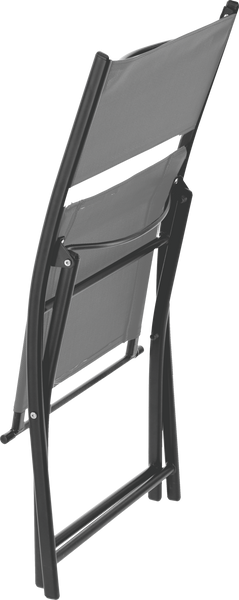 ZESTAW MEBLI BALKONOWYCH - STOLIK POŁÓWKA + 2 SKŁADANE KRZESŁA  - SZARY