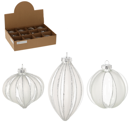 BOMBĂ DE STICLĂ - TRANSPARENT DECORAT MIX DE MODELE disp=12buc *4884