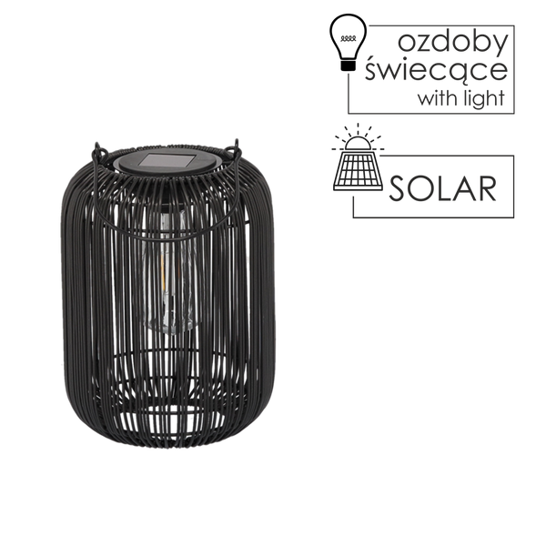 SOLAR LANTERN BLACK 24 CM