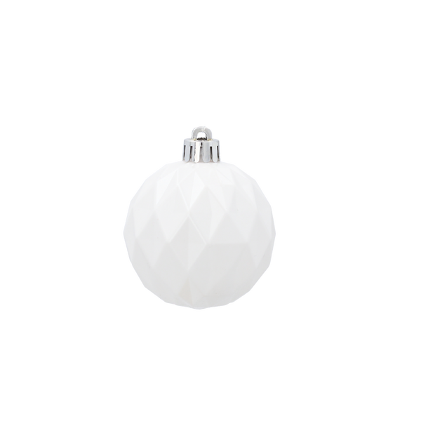 SET OF 16 BAUBLES 6 CM WHITE