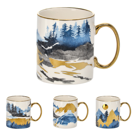 PORCELÁNOVÝ HRNEK 435 ML HORY MIX VZORŮ balení=12ks *7970