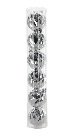 SET DE 6 BILE DE DECORAT 6 CM ROȘII/URMĂR/AURII *7108