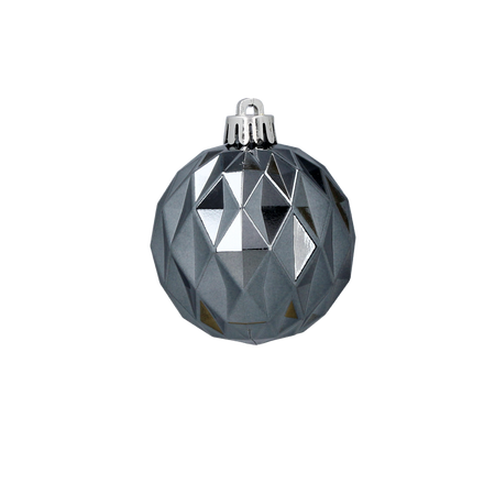 SET OF 6 GLOSSY BAUBLES 6 CM OLIVE/COPPER/GRAPHITE