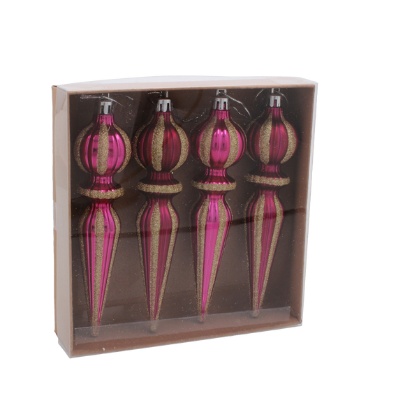 SET 4 DECORAȚIUNI DE BRAD LUNGI 16 CM MIX DE CULORI *5355