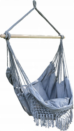 HAMAC - LEAGĂN - SCARĂ BRAZILIANĂ PENDUL BOHO 130 x 100 CM BEJ/GRI *3200