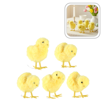 EASTER DECORATION - CHICK 4 x 6 x 6 CM MIX 5 DESIGNS pack=10pcs