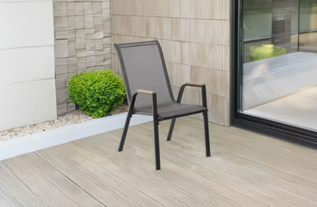 OCELOVÁ ZÁHRADNÁ STOLIČKA KD POLYWOOD 72,5 x 54 x 92,5 CM ŠEDÁ *9521