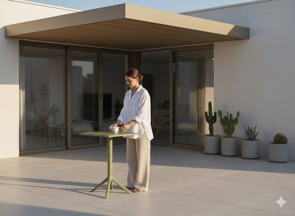 STOLIK OGRODOWY KWADRATOWY 60 x 60 x 77,5 CM ZIELONY