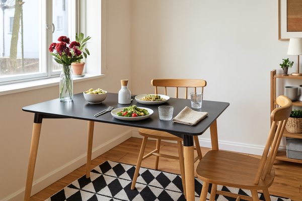 RECTANGULAR TABLE 120 X 80 X 74 CM - BLACK