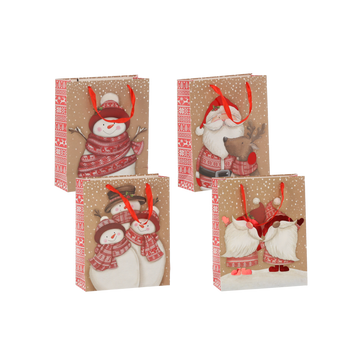 TOREBKA OKAZYJNA BOŻONAR. "ŚWIĄTECZNE POSTACIE" 18 x 24 x 8 CM opak=12szt *0634