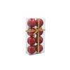 SET OF 8 CHRISTMAS BAUBLES RED 6 CM