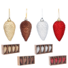 SET DE 4 DECORAȚIUNI DE CRĂCIUN - CONE 9 CM ROȘII, ARGINTII, AURII, MARO *9747