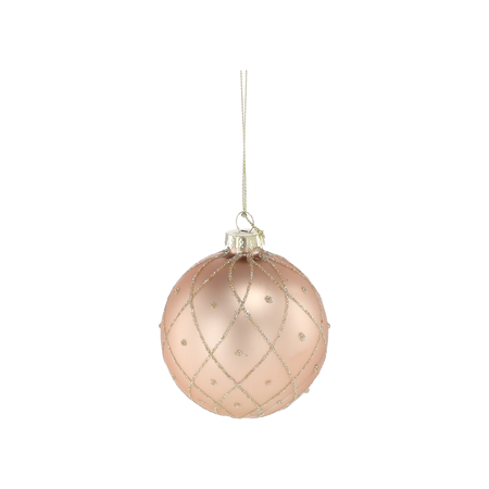 BOMBKA SZKLANA - BEŻOWA MIX WZORÓW 8 CM disp=12szt *1914