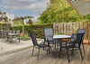 GARDEN FURNITURE SET - 4 CHAIRS + SQUARE TABLE - BLACK *3521