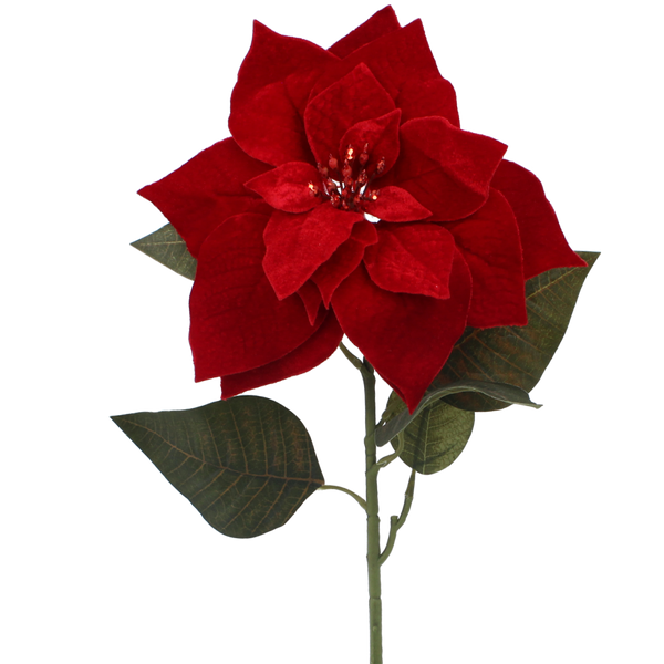 ARTIFICIAL BRANCH - POINSETTIA 80 CM RED