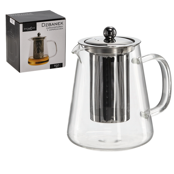 ODOLNÝ HNĚDÝ HRNEC S METALOVÝM POKROVEM A ODPADKOVÝM FILTREM 950 ML *1564