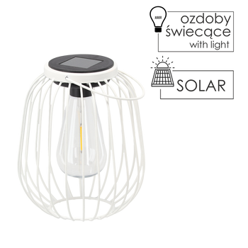 LAMPĂ SOLARĂ METALICĂ ALBĂ 19 CM *8846