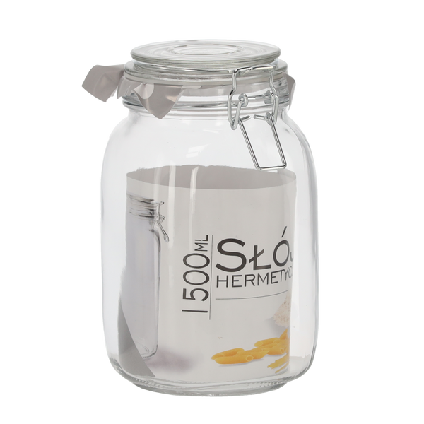 GLASS JAR WITH IRON CLIPS AND SILICON PAD