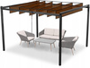 PERGOLA GARDEN WITH MOVABLE LOUVERS MADE OF POLYCARBONATE 3 X 3 M BROWN