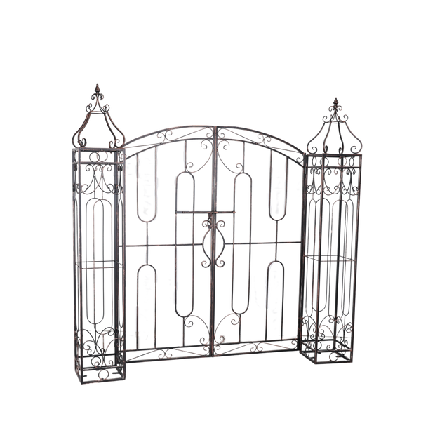 BRAMKA OGRODOWA 170 x 26 x 163 CM ANTYCZNY BRĄZ *1432