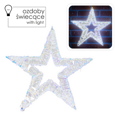 ŚWIĄTECZNA OZDOBA - GWIAZDA LED 45 CM 90 L *0820