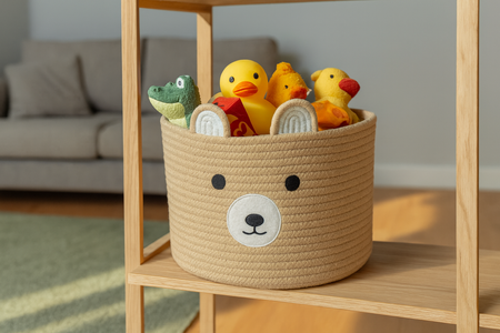 BASKET ANIMAL BEIGE SIZE L