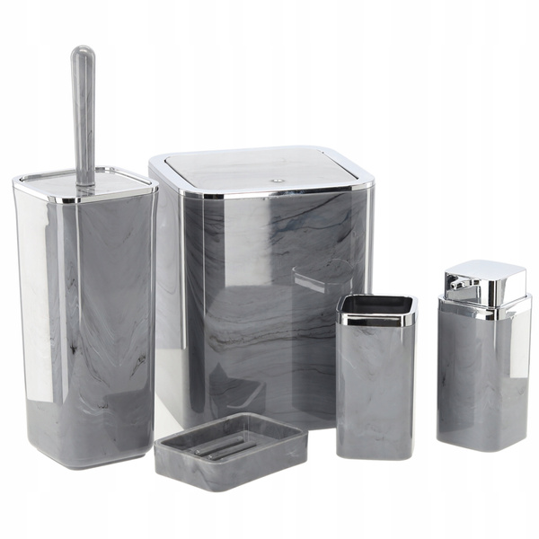 SET BAIE PATRAT 5 ELEMENTE MARMORE GRIZI *5140