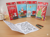 CHRISTMAS COLORING BOOK - DIY - WITH 4 MARKERS - MIX OF DESIGNS