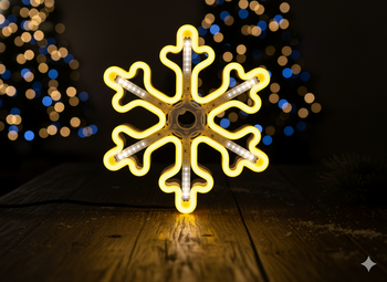 SNEHULIENKA 30 CM NEÓNOVÉ LED TEPLÉ BIELE + STUDENÉ BIELE FLASH VNÚTRI/VOĽNE *8288