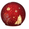 GLASS BAUBLE - RED CHRISTMAS TREE 12 x 11 CM