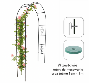 GARDEN PERGOLA 140 x 38 x 240 CM WITH DECORATIONS AND DIGGERS
