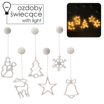 CHRISTMAS WINDOW DECORATION LED 10L MIX 6 DESIGNS