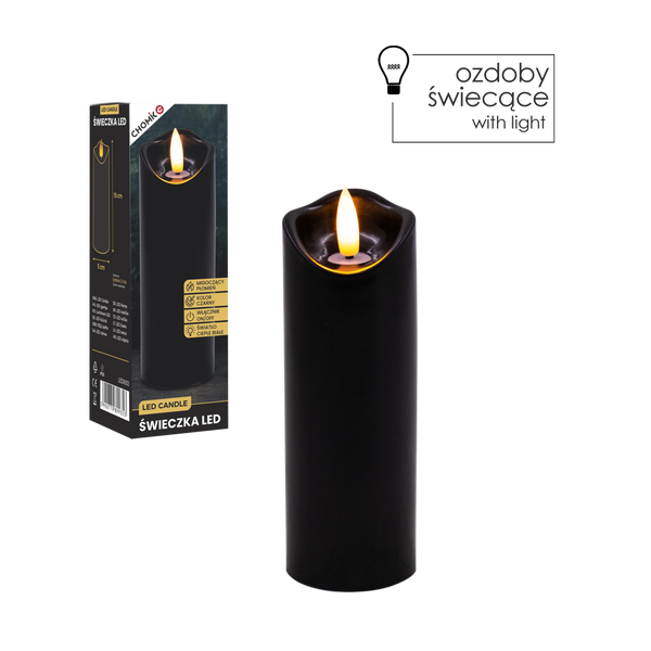 LED CANDLE BLACK 5 X 15 CM