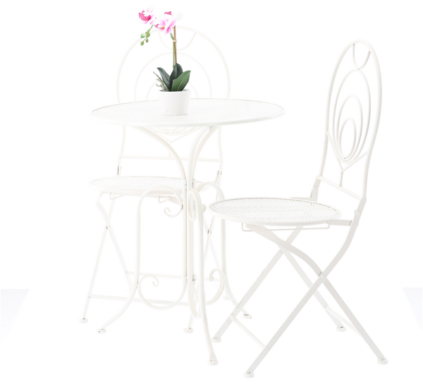 METAL GARDEN FURNITURE SET "LINDA" TABLE + 2 CHAIRS *8237