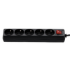 EXTENSION CORD POWER STRIP WITH SWITCH 5 SOCKETS 3 M BLACK