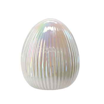 EASTER FIGURINE – PEARL WHITE CERAMIC EGG 8,7 x 8,7 x 11 CM PACK=8 PCS