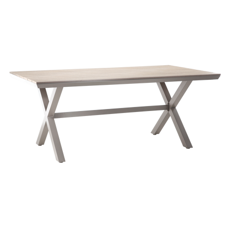 ALUMINIOWY STÓŁ OGRODOWY Z BLATEM POLYWOOD 180 x 100 x 75 CM BEŻOWY *9477