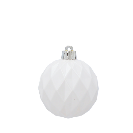 SET OF 9 BAUBLES 6 CM WHITE
