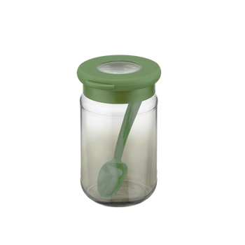 SŁOIK 380 ML Z ŁYŻECZKĄ ZIELONY *4951