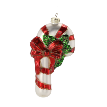 GLASS ORNAMENT - CHRISTMAS TREE CANDY CANE 7 X 3.2 X 12.3 CM