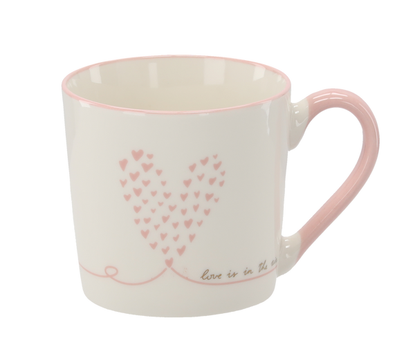 KUBEK PORCELANOWY 390ML SERDUSZKA MIX WZORÓW *6088