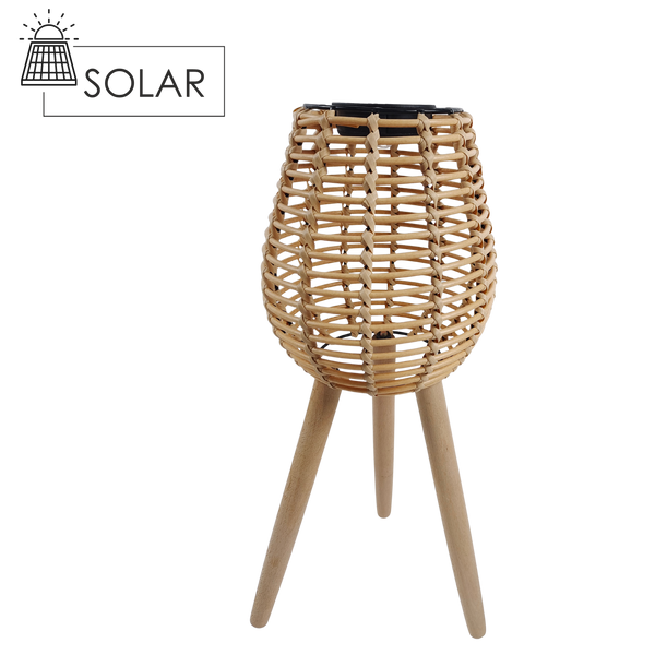 SOLAR LANTERN ON LEGS NATURAL 52 CM LED