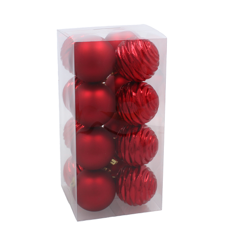 KPL. 16 BOMBEK 6 CM RED / GOLD / SILVER *3740