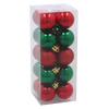 SET OF 20 BAUBLES 3 CM RED/GREEN 