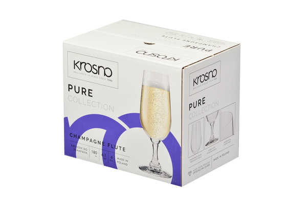 SET OF 6 CHAMPAGNE GLASSES 170ML PURE