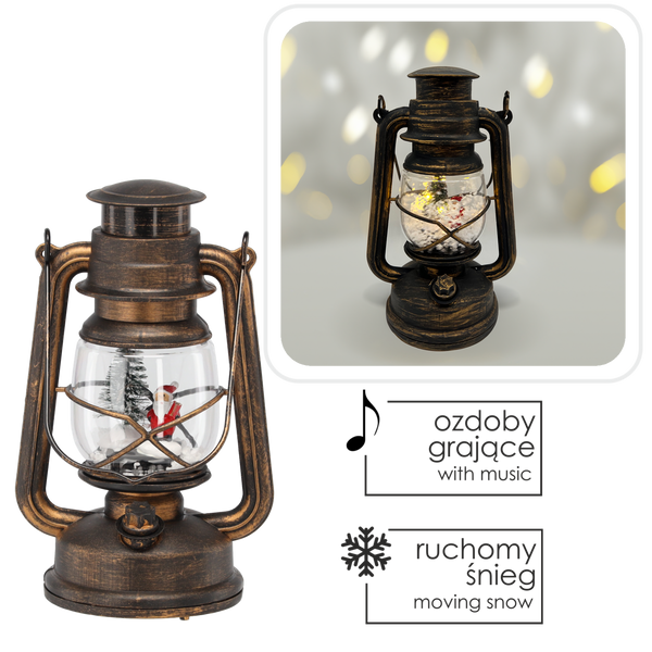 CHRISTMAS LANTERN WITH LED LIGHT MUSIC BOX 145x117x245