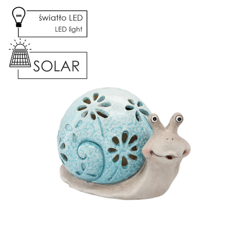 FIGURĂ DE GRĂDINĂ - MELCUL ALBASTRU 17,5 x 11,5 x 12 cm LED ambalaj=2buc *9002