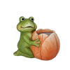Vază de grădină - broască cu floare 27,5 x 17,5 x 24 CM *7515