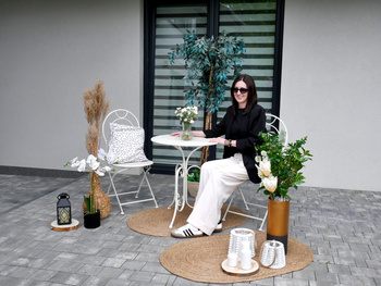 METAL GARDEN FURNITURE SET "LINDA" TABLE + 2 CHAIRS *8237
